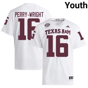 A&M College Football #16 White Youth 2026-27 Bryce Perry-Wright Jersey 897980-567