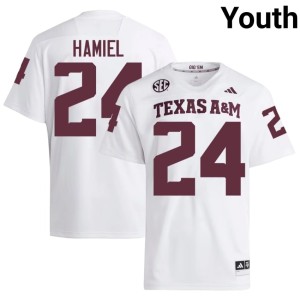Texas Aggies #24 Stitched College Football Youth Camren Hamiel White Jerseys 358034-702