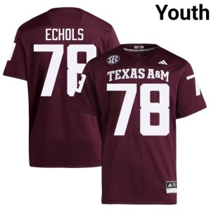 Aggies #78 Coen Echols Maroon College Football Embroidery Youth Jersey 770293-231