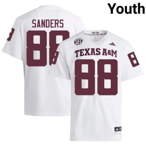 Aggies NCAA White #88 College Football Youth DJ Sanders Jerseys 530609-108