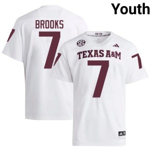 TAMU Youth Alumni College Football #7 White Dalton Brooks Jerseys 854547-595