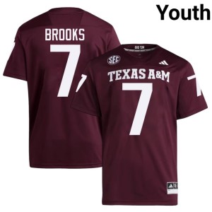 Aggies Maroon College Football Dalton Brooks Alumni #7 Youth Jerseys 192270-217