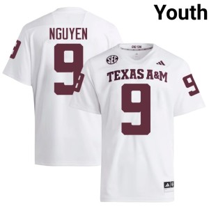 Texas A&M Aggies Youth College Football White Stitched Dat Nguyen #9 Jerseys 105928-885
