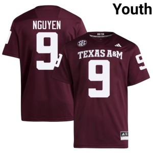 A&M Youth Maroon College Football #9 Official Dat Nguyen Jersey 499417-860