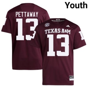 Aggies College Football Youth Maroon Embroidery Deyjhon Pettaway #13 Jersey 551626-393