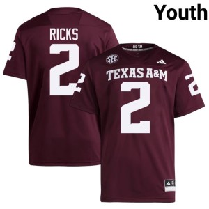 12th Man #2 2026 Youth Maroon Dezz Ricks College Football Jersey 170104-564