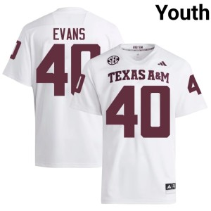 A&M White 2026-27 Youth Gray Evans College Football #40 Jersey 579908-668