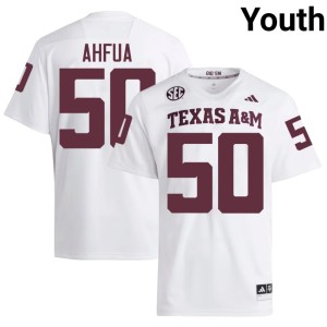 A&M #50 2026 College Football Youth White Isendre Ahfua Jerseys 684304-615