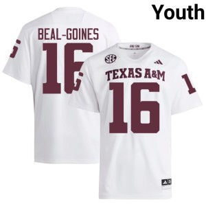 Texas A&M University Youth #16 White Jamar Beal-Goines High School College Football Jerseys 137158-871