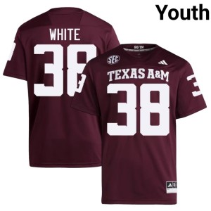 Texas A&M University Maroon #38 Youth Jared White College Football Game Jersey 627781-596