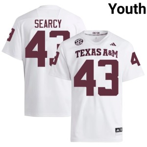 12th Man White #43 Youth Jeremiah Searcy NCAA College Football Jerseys 823284-873