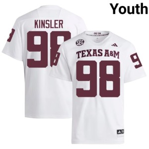 TAMU Limited Youth College Football White #98 Jermaine Kinsler Jerseys 331036-795