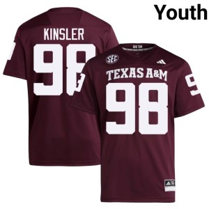 Texas A&M Aggies #98 College Football Maroon University Jermaine Kinsler Youth Jersey 628741-824
