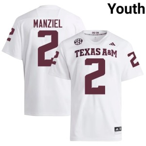 A&M White Youth Replica #2 College Football Johnny Manziel Jersey 563012-577