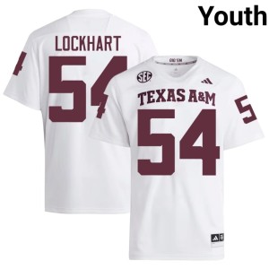 Texas A&M Youth White High School #54 College Football Jordan Lockhart Jersey 225630-248
