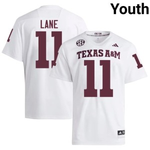 TAMU Jorvorskie Lane High School Youth #11 White College Football Jersey 871484-495