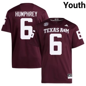 Aggies Julio Humphrey College Football Maroon Youth #6 Player Jerseys 688944-310
