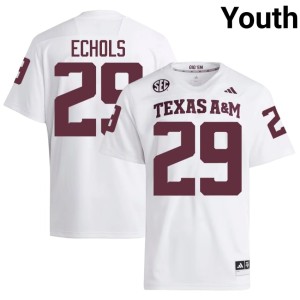 TAMU #29 Game Youth White College Football Justin Echols Jerseys 842564-293