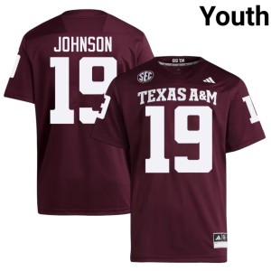 Texas A&M KK Johnson College Football #19 Youth Maroon 2026 Jerseys 619317-535