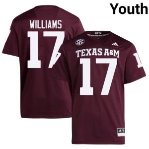Texas A&M Aggies Maroon #17 Limited Youth Madden Williams College Football Jerseys 276014-595