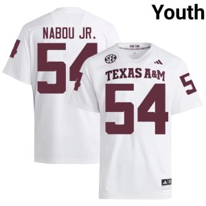 Texas Aggies Stitched Mark Nabou Jr. #54 College Football Youth White Jersey 816483-281