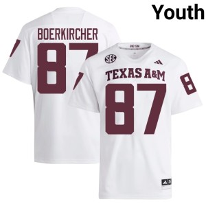 Texas A&M University Limited Nate Boerkircher Youth #87 White College Football Jersey 758583-235