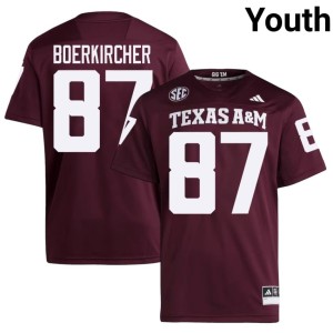 Aggies College Football Nate Boerkircher High School Youth #87 Maroon Jerseys 493182-492