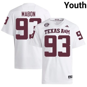 Texas A&M Limited #93 Youth College Football Nathan Mabon White Jersey 928253-941