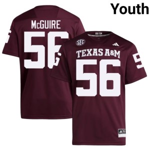Aggies Maroon Nelson McGuire College Football Youth #56 Stitched Jerseys 505139-607