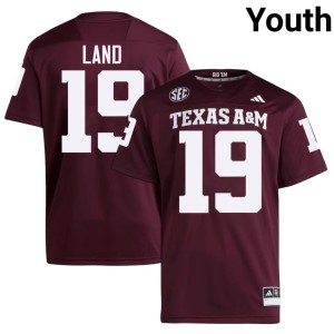 A&M Maroon College Football #19 Paxton Land Youth Game Jersey 669058-700