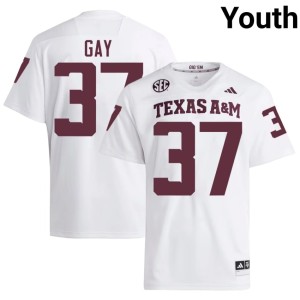 Texas A&M University Youth College Football White Stitched #37 Peyton Gay Jerseys 568618-813