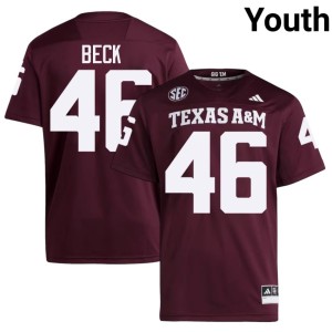 Texas Maroon #46 Youth University College Football Qui Beck Jersey 139122-734