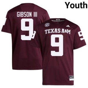 A&M Replica Rickey Gibson III #9 Maroon Youth College Football Jersey 621759-986