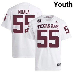 Texas Official #55 White Youth College Football Samu Moala Jerseys 183333-474