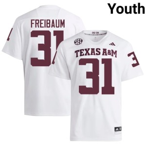 TAMU Youth College Football White #31 2026 Shea Freibaum Jersey 418436-217