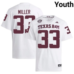 TAMU White High School #33 College Football Storm Miller Youth Jerseys 708382-555