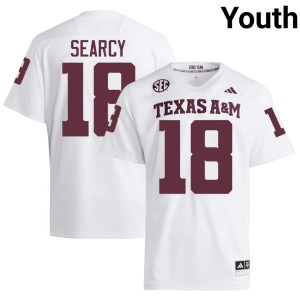 12th Man College Football Player Youth White #18 T.J. Searcy Jersey 327142-595