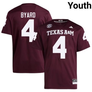 Aggies Maroon NCAA Youth Tawfiq Byard College Football #4 Jersey 485205-614