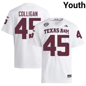 Texas #45 Youth Stitched White Tommy Colligan College Football Jersey 143131-943