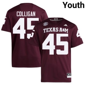 Aggies Tommy Colligan #45 College Football Youth 2026-27 Maroon Jersey 180747-914