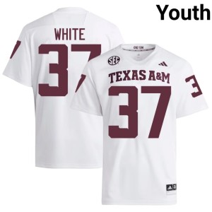 Texas A&M University NCAA College Football Tyler White Youth White #37 Jersey 545100-380