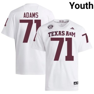 Texas Aggies Tyree Adams White Youth College Football #71 University Jerseys 949185-379