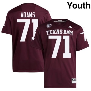 Aggies College Football Limited Maroon Tyree Adams Youth #71 Jerseys 190386-938