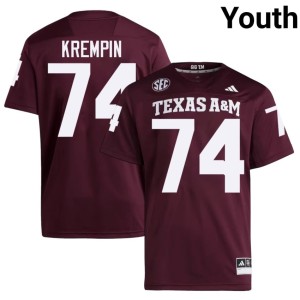 Aggies Youth #74 Zaden Krempin College Football 2026-27 Maroon Jersey 841508-532