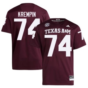 Texas A&M University Maroon Replica #74 College Football Men's Zaden Krempin Jerseys 604375-855